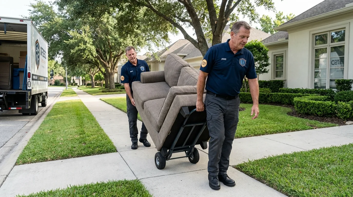 Local residential moving crew loading furniture in Perrysburg, OH